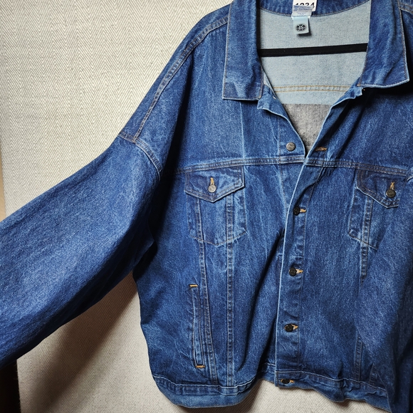 Vintage Made In USA 5XL Blue Denim Trucker Jacket Local 895 USW DFW Texas Logo - Picture 12 of 12